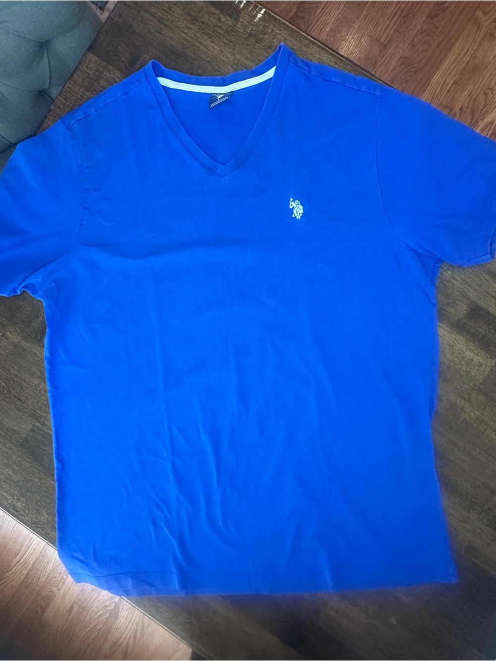 U.S. Polo Assn. Men's V-Neck Tee in Bright Blue